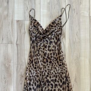 Zara Animal Print Mesh Maxi Dress